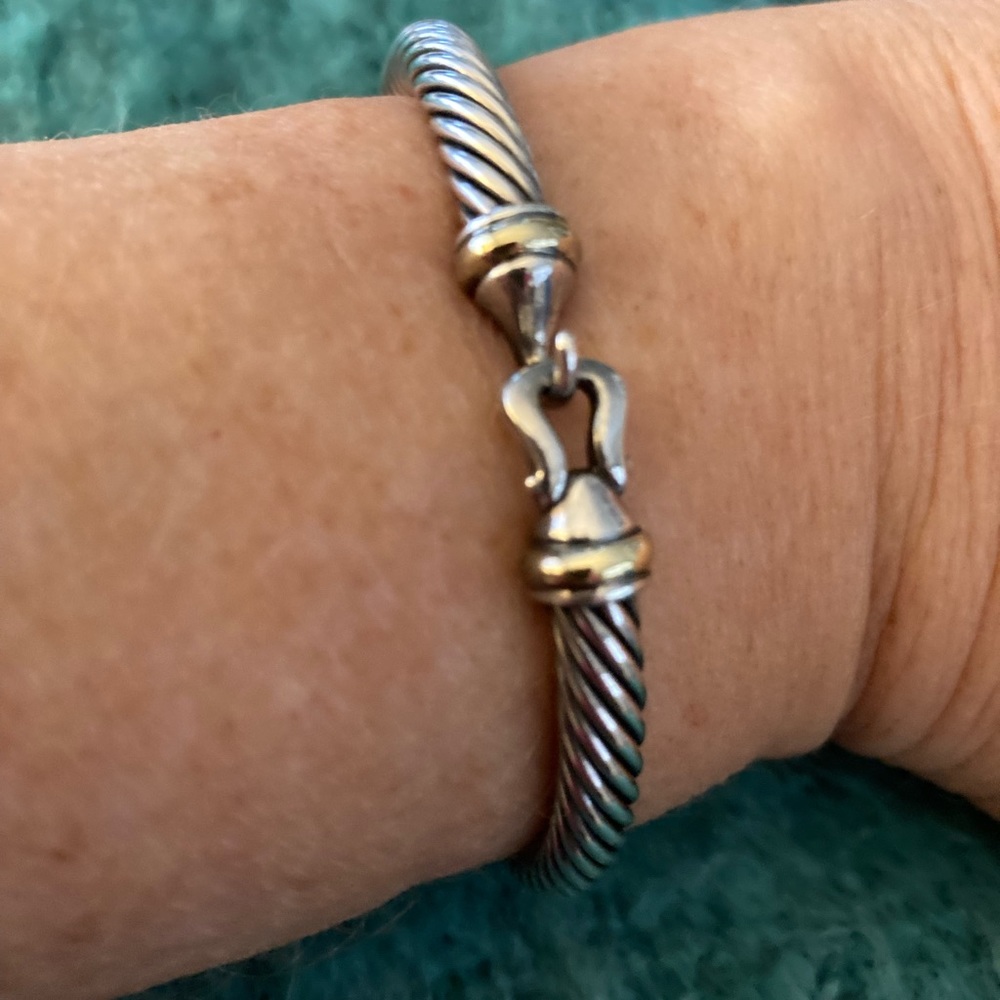 David Yurman Cable Classic Buckle Bracelet-Sterling Silver & 18K Yellow Gold.